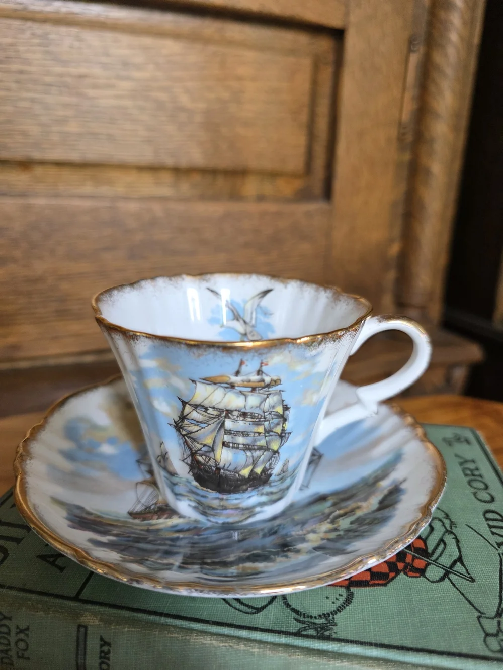 Vintage Royal Standard Nautical Sailing Ship Teacup and Saucer Set